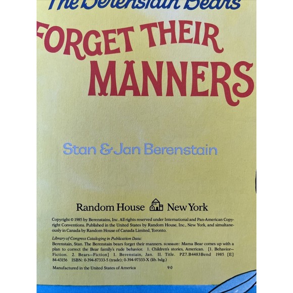 Berenstain Bears First Time Bks.: The Berenstain Bears Forget Their Manners - Picture 2 of 3